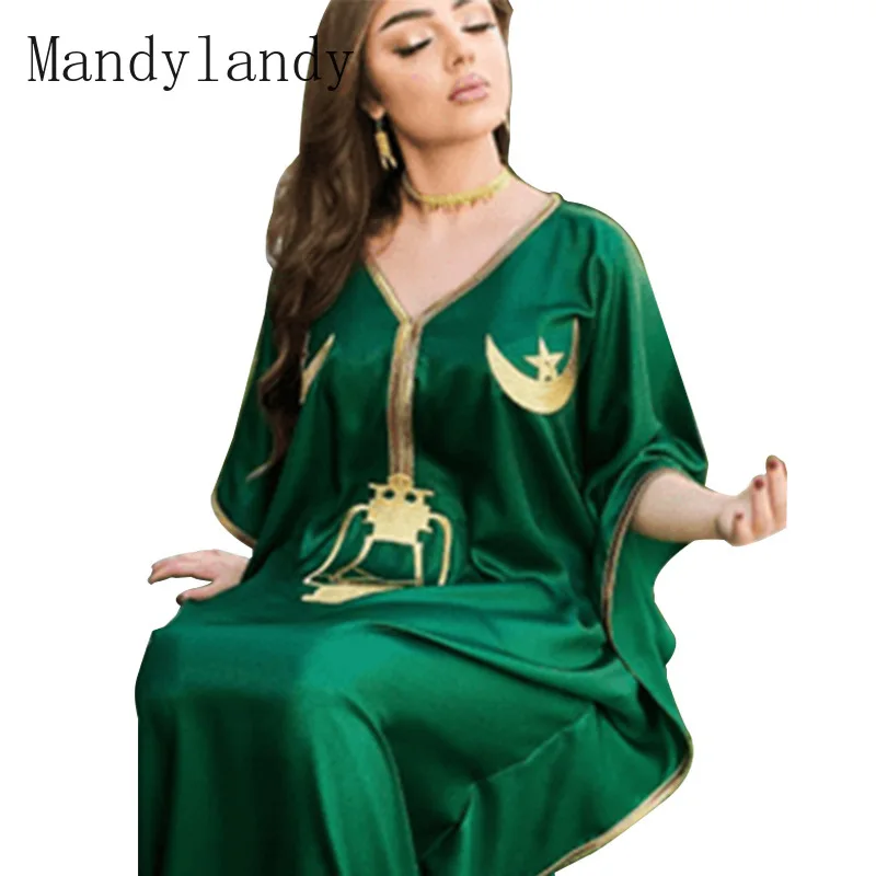 

Mandylandy халат, турецкий кафтан, платье, лоскутное мусульманское Абая, платье с рукавом «летучая мышь», мусульманская одежда, свободная молитв...