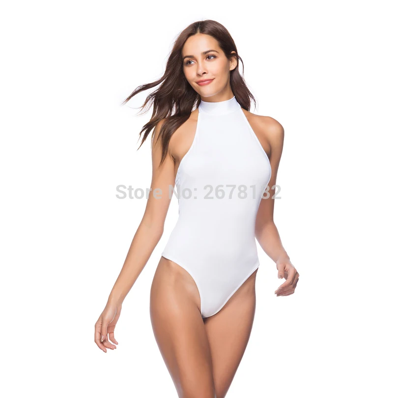 Сексуальные Обтягивающие боди с лямкой на шее без рукавов открытой спиной