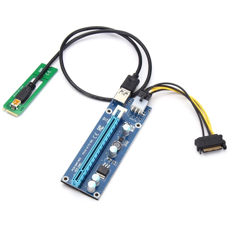 Внешняя видеокарта PCI-E PCI Express M2 NGFF до 16X SATA 15PIN Riser Card с кабелем USB 3 0 60 см для