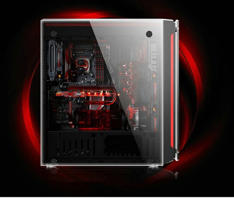452*208*495 мм E-ATX diy игровой компьютер PC чехол боковая прозрачная стеклянная панель водяное охлаждение настольный корпус основной рамы