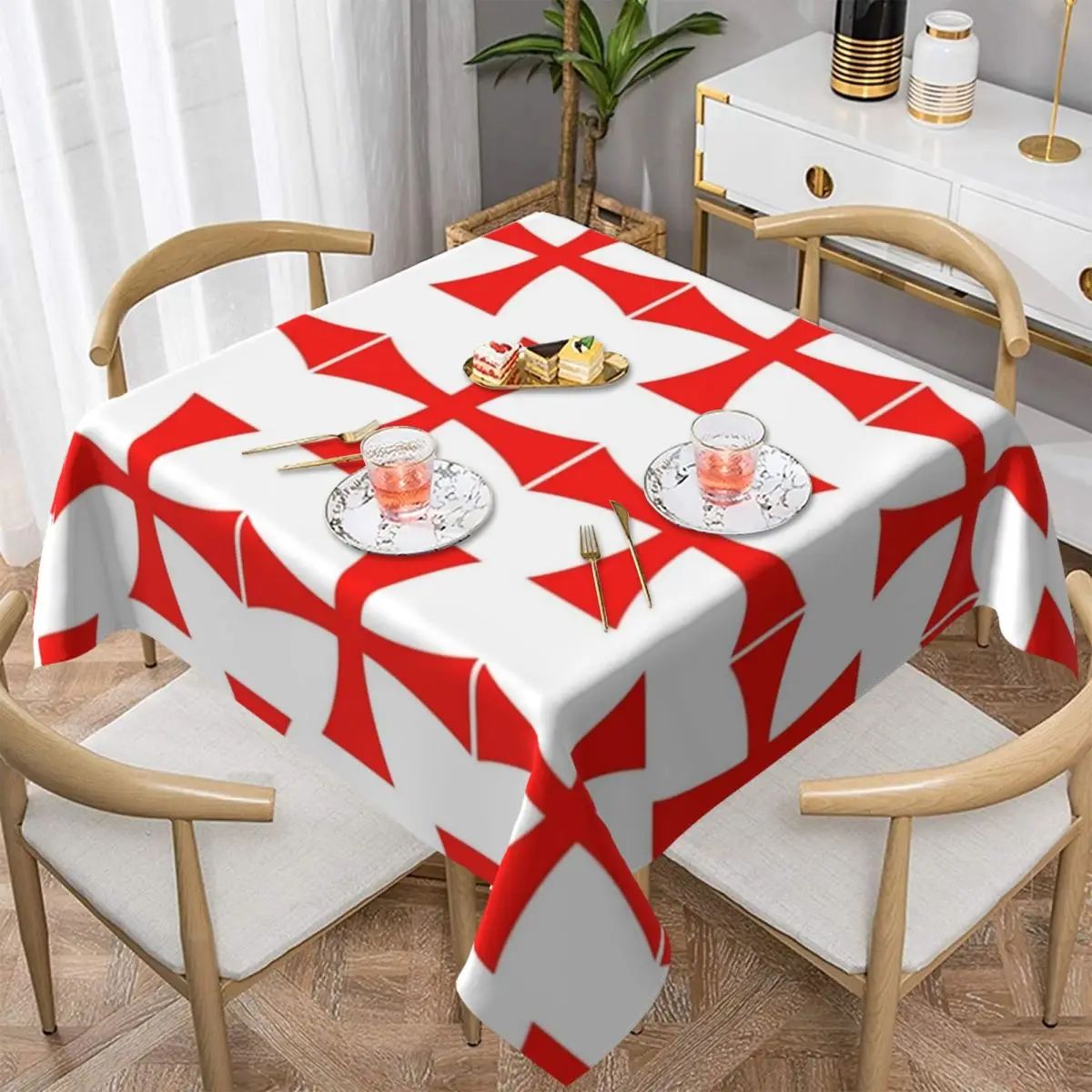 

Knights Templar Tablecloth Buffet Polyester Table Cover Elegant Cheap Protection Print Table Cloth