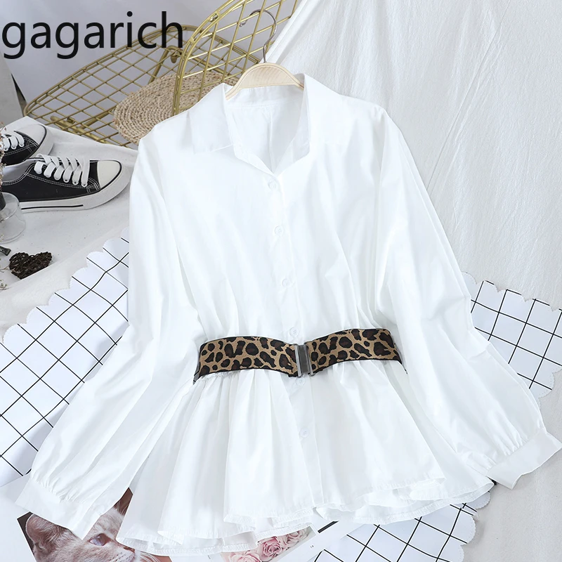 Gagarich женская модная блузка в Корейском стиле с отложным воротником и длинным