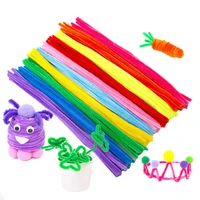 new 100pcs mixed colorful plush stick diy chenille sticks chenille pipe cleaner stems handmade art craft material creativity toy