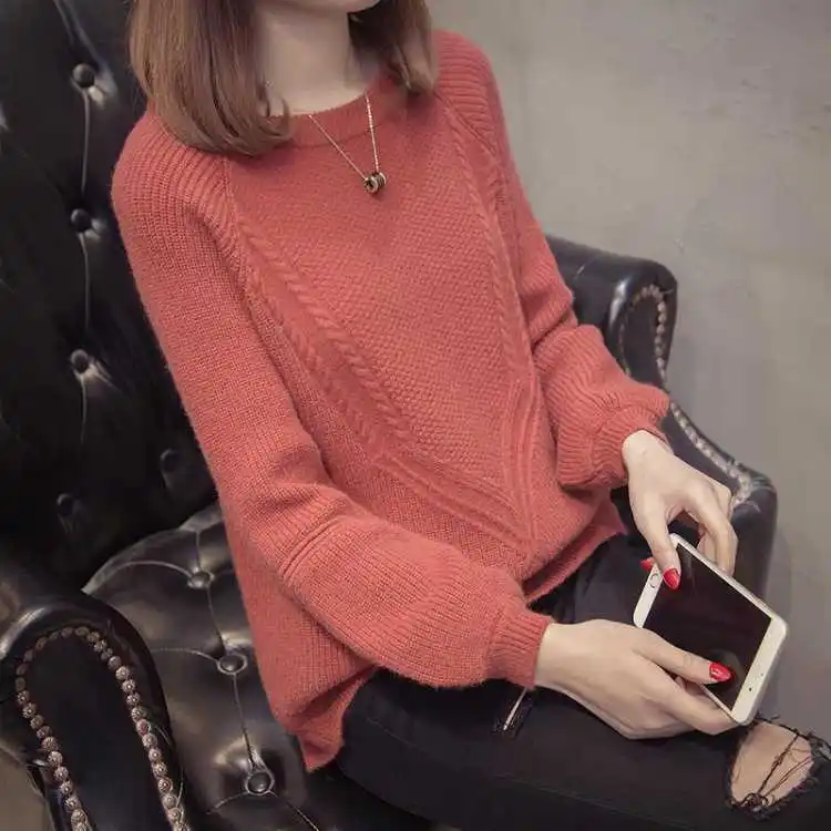 sweater women Большой размер 4XL женский свитер теплый водолазка длинный рукав однотонный пуловер женский джемпер толстый Рождественский свитер ребристый трикотажный - Цвет: sweater women