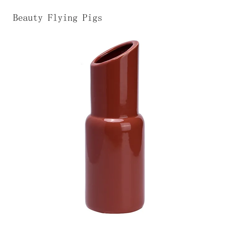 

Creative Ceramic vase lovely Lipstick modern Nordic style Flower arrangement accessories living room Home decoration flower vase