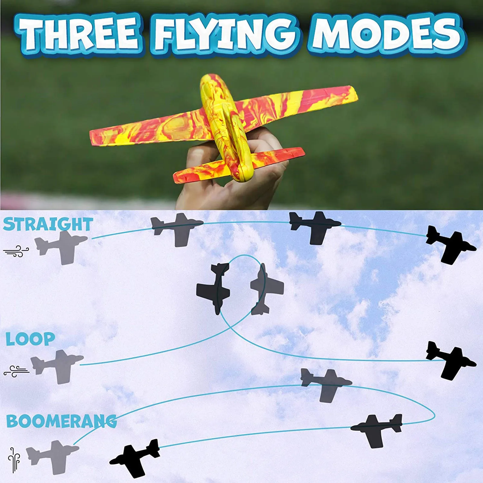 

Foam Hand Throwing Plane Outdoor Toy Airplane Hand Throwing Glider Plane Parent-Child Game Foam Plane Outdoor Fun Gift Toys