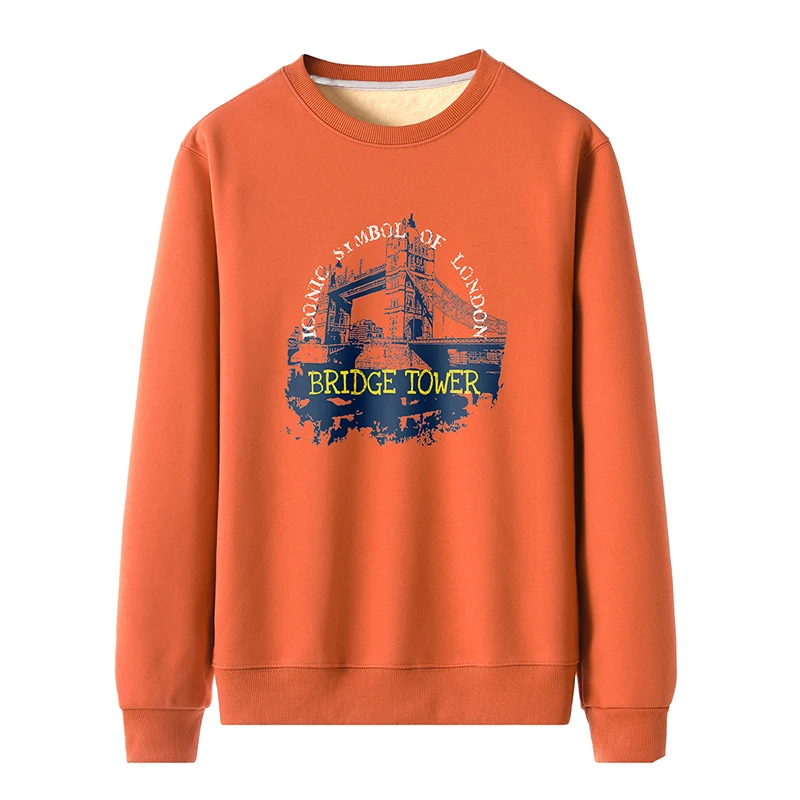 

2021 New Sweatshirt Mens Crew Neck Sweat Letter Patter Print Hoodie Brushed Thicken Clothes Long Sleeves Streetwear