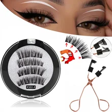 3D magnetic eyelashes With 4/5 Magnets handmade makeup Mink eyelashes extended false eyelashes Reusable false eyelashes Dropship
