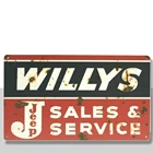 Willys Jeep продажа услуг, оловянный плакат, знак, мужская пещера, винтажный стиль, деревенский гараж