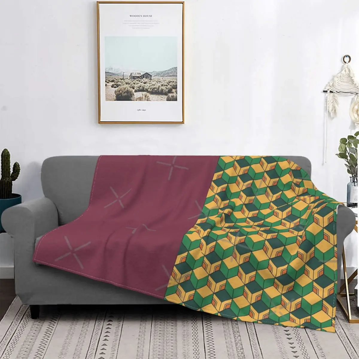 

Одеяло Giyuu Tomioka, покрывало для кровати, клетчатое покрывало для пляжа, теплое одеяло, покрывало для кровати