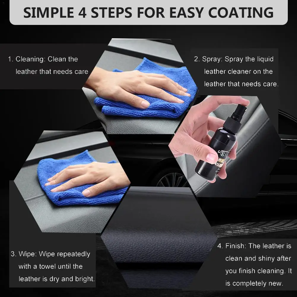 Новинка 2019 г. спрей для очистки кожи автомобиля жидкое нетоксичное средство