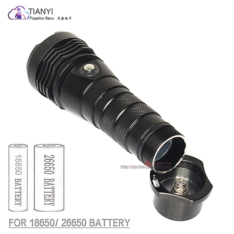 

Waterproof 85m diving flashlight deep diving lighting 26650 rechargeable super bright night diving light