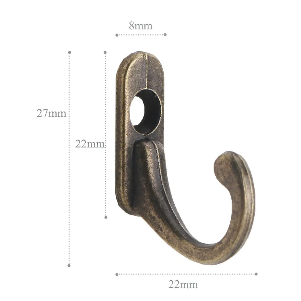 10Pcs Antique Brass Strong Adhesive Wall Hook Clothes Coat Hanger Home Decor Organizer Key Rack Hooks | Дом и сад