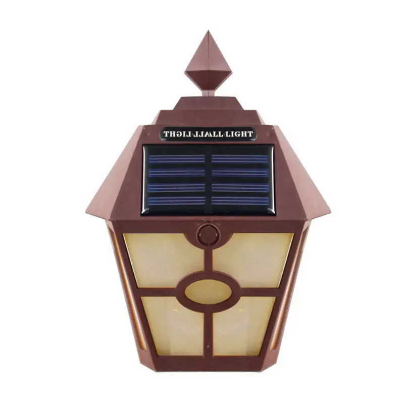 Brown warm white lig Солнечный свет IP65 Настенный светильник Открытый Пейзаж лестничный Балконный сад украшение сада TSH магазин - Испускаемый цвет: Brown warm white lig