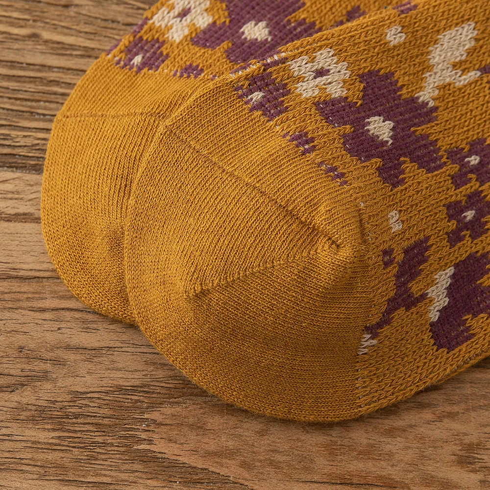 Носки Женские однотонные 1 пара хлопковые в стиле ретро с маленьким цветочным