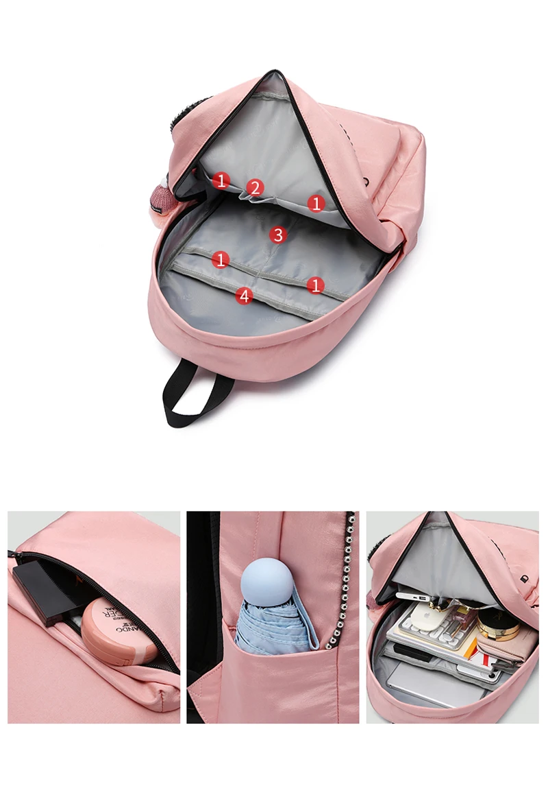 MARVEL cartoon printing backpack USB Charging school bag Oxford cloth waterproof bookbag Large capacity backpack Mochila