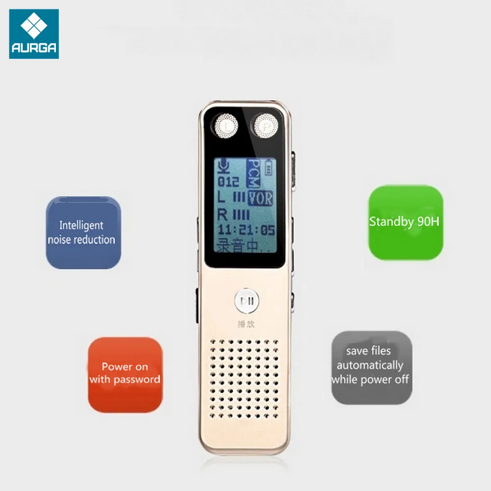 

V19 Portable Audio Voice Recorder Digital Mini Recording Dictaphone with Password Protection Function MP3 Player