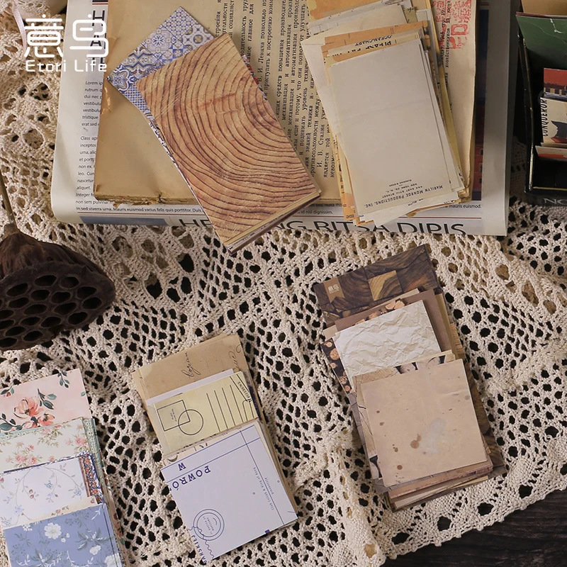 

60pcs/pack Vintage Materials Paper Decorative Stationery Scrapbooking Bullet Journaling DIY Album Background Art Paper