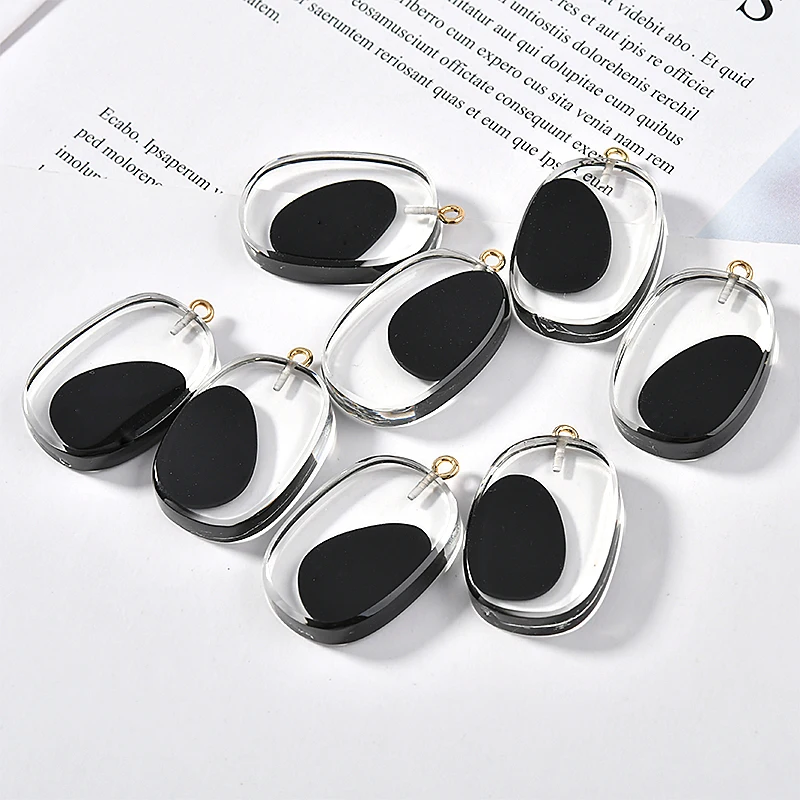 Высококачественный черный прозрачный акриловый эллиптический пояс висящий DIY