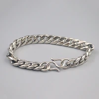 s925 sterling silver bracelet for men 10mm wide luck curb domineering individual silver bracelet 20cml boyfriend gift