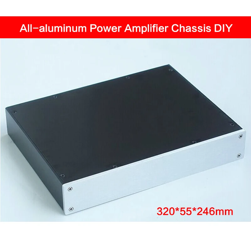 

KYYSLB 320*55*246mm All-aluminum Power Amplifier Chassis Preamp Case BZ3205 DIY Amplifier Shell DAC Decoding Box Amp Enclosure