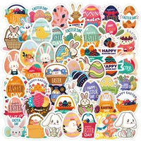 103050pcs happy easter day stickers aesthetic for laptop guitar fridge waterproof colorful easter egg sticker packs kid toys
