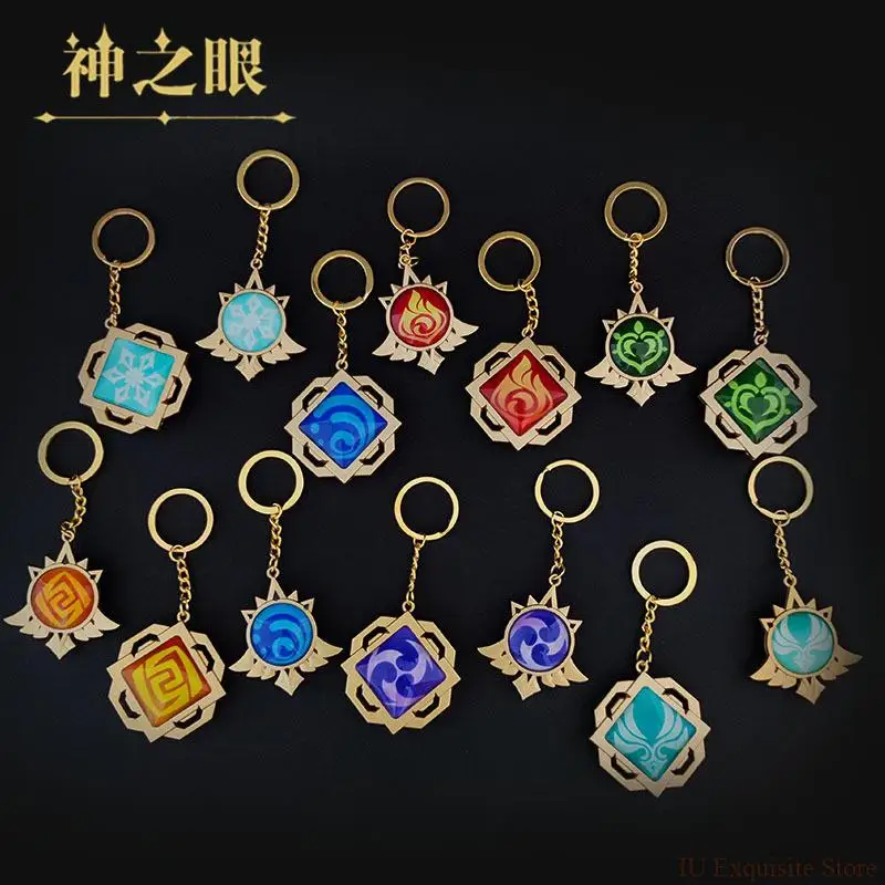 

Anime Genshin Impact Keychain Element Vision God's Eye Mondstadt Liyue Snezhnaya Inazuma Accessories Bag Pendant Key Chain Gifts