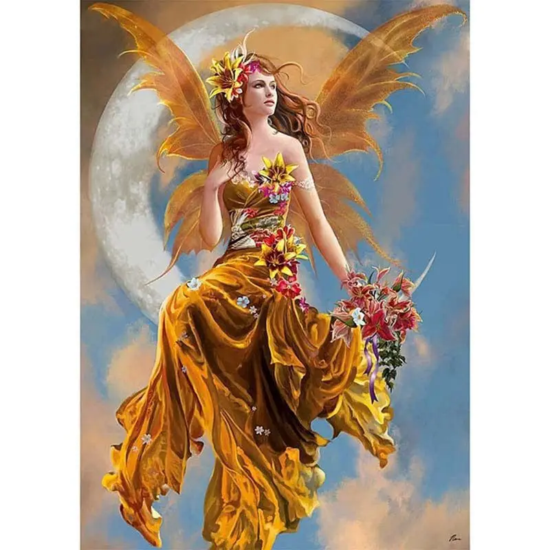 

5D DIY Алмазная картина набор вышивка крестиком набор искусство домашний Декор стены ремесло (оранжевый)