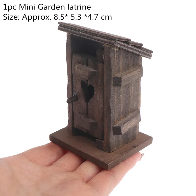

1pc Dollhouse Miniatures Wooden Rural Latrine Simulation Outhouse for Dollhouse Decoration Accessories