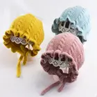 KLVплатье принцессы вязаная для маленьких девочек зимняя теплая шапка детский чепчик головные уборы для проведения фотосессий; Детский головной убор