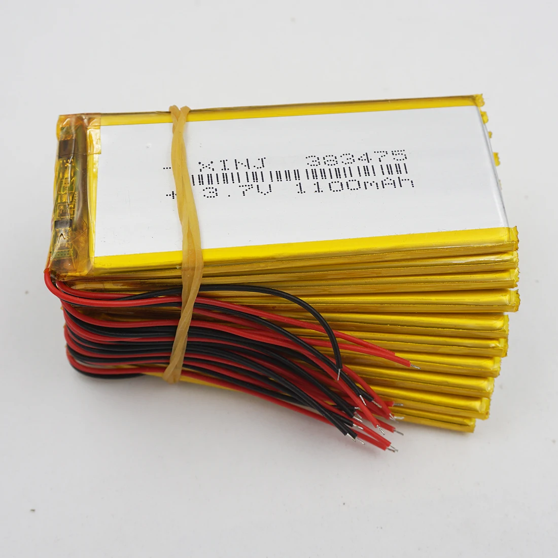 

XINJ 10pcs 3.7V 1100mAh Lithium Polymer Battery Lipo Cell 383475 For Camera E-Book Driving Telephone Watches Tablet PC