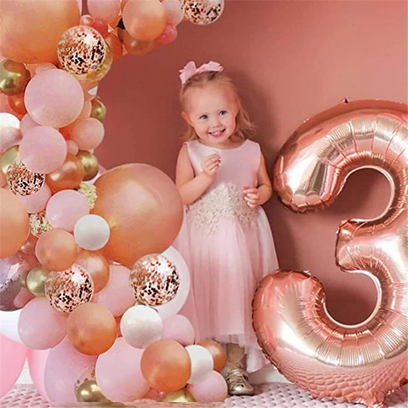 

Rose Gold Balloon Garland Arch Kit Gold Confetti Latex Balloons for Baby Shower Wedding Birthday Anniversary Decorations can CSV