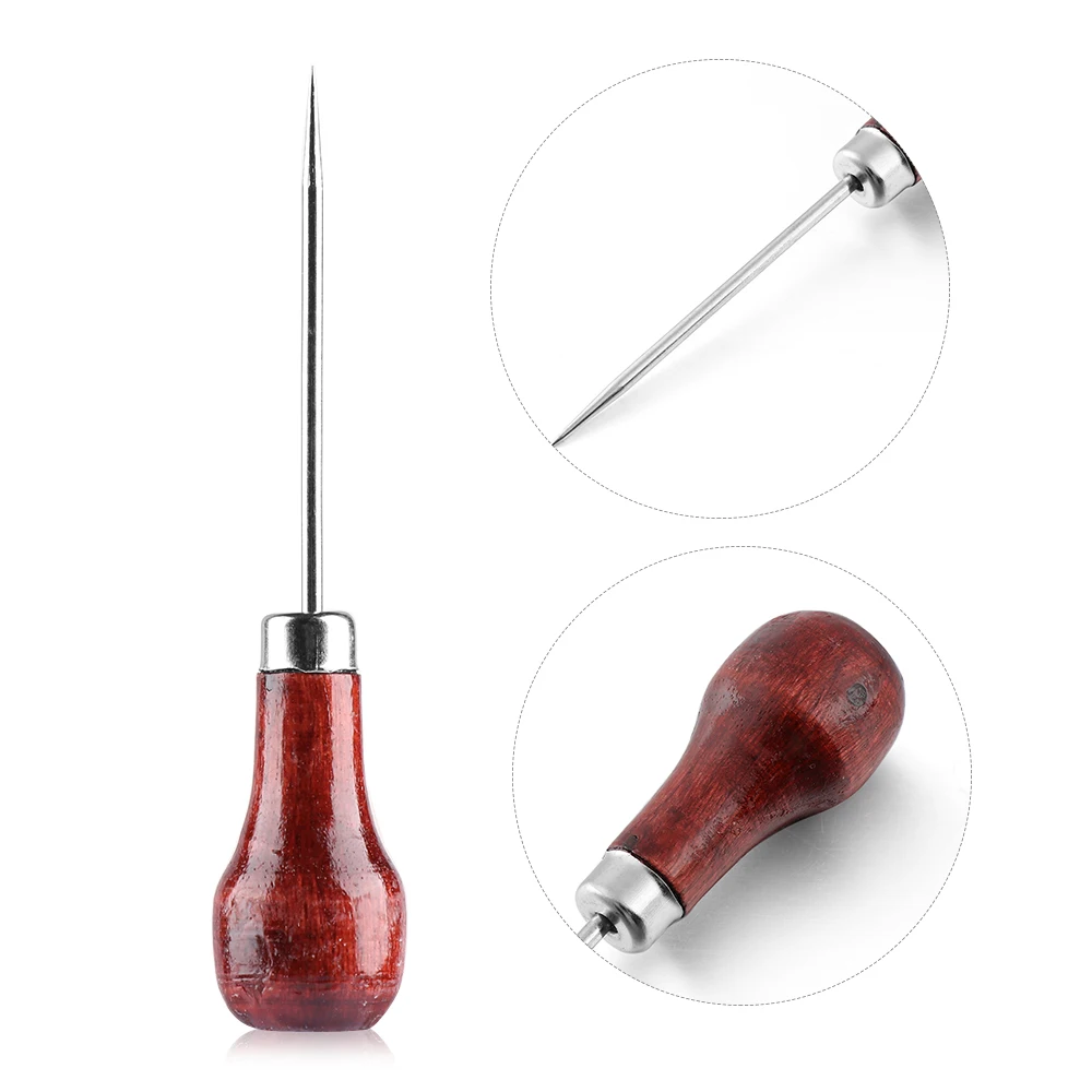 Деревянная ручка для кожевенного ремесла 1/3 шт. штифты кожи инструмент