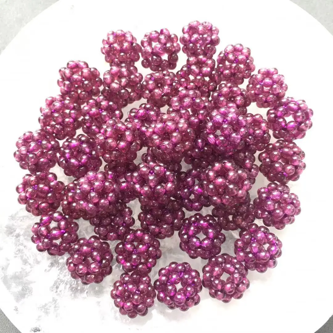 

Оптовая продажа с завода, Хрустальный драгоценный камень, высококачественный Кварцевый гранат ручной вязки, перфорированный шар для подарка или украшения YHM