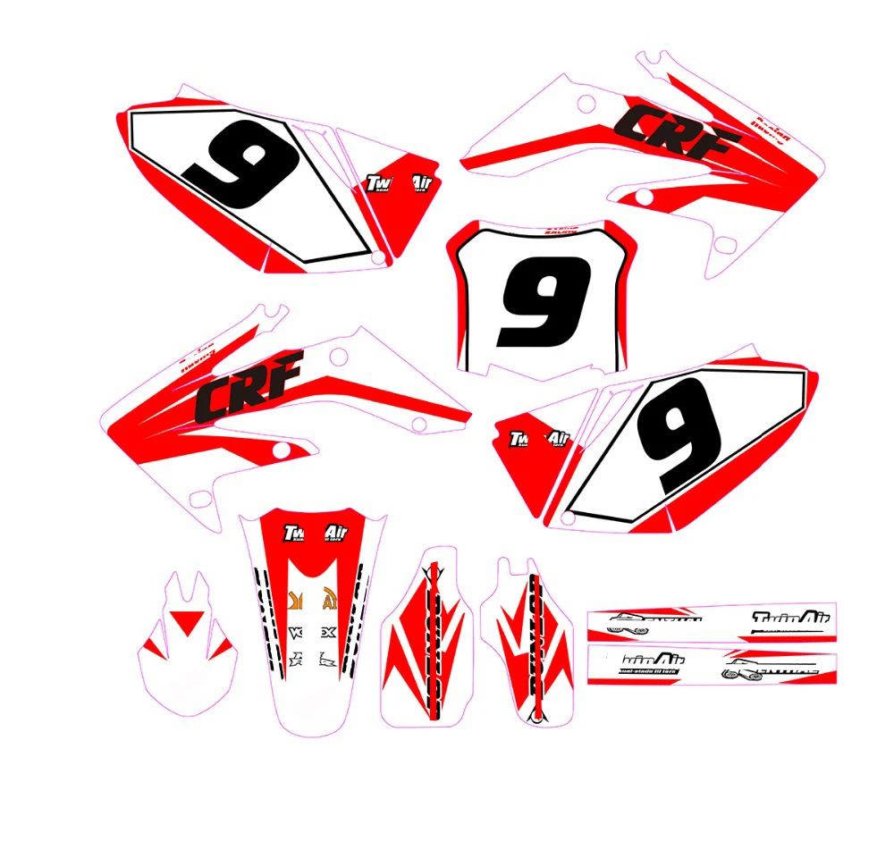 Пользовательские цифры пластины фоновые графические наклейки и для HONDA CRF 250R CRF250R