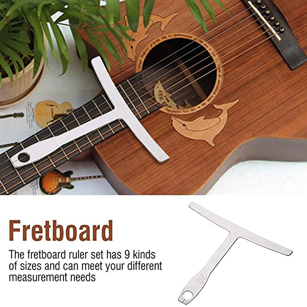 

Guitar Luthier Measuring Tools Set Guitar Neck Notched Straight Edge Fret Rocker String Height Gauge Understring Radius Gauge