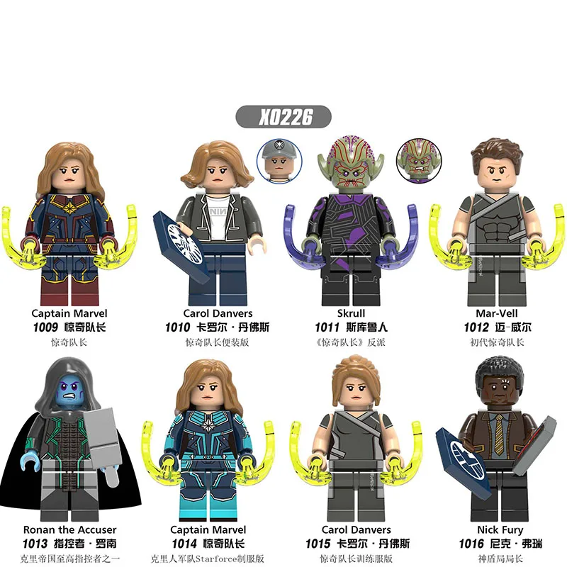 8Pcs/Set X0227 Avengers Super Heroes Scarecrow Joker Bane Riddler Bricks Figures For Children Collection Building Blocks Toys | Игрушки и