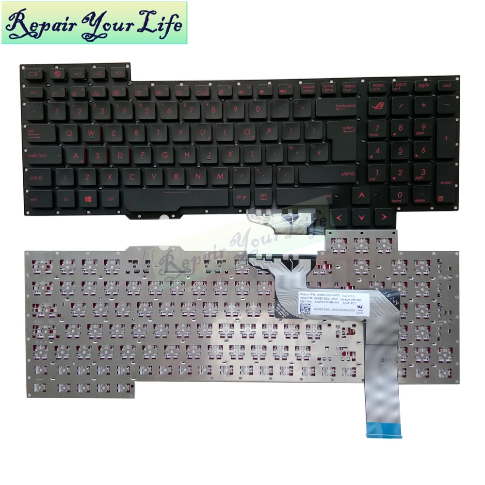 Клавиатура для ноутбука ASUS G751JT G751JY G751 английская версия 0KNB0 E601UK00 ASM14C3|Клавиатуры