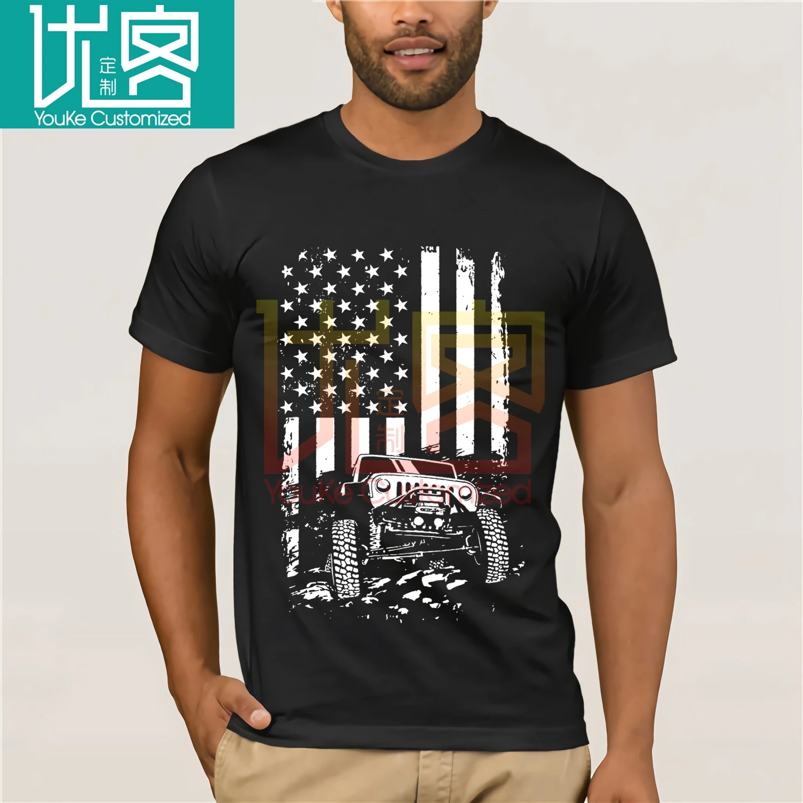 

Men Shirt Jeeps American Flag T Shirt Usa Soldier Veteran Gift