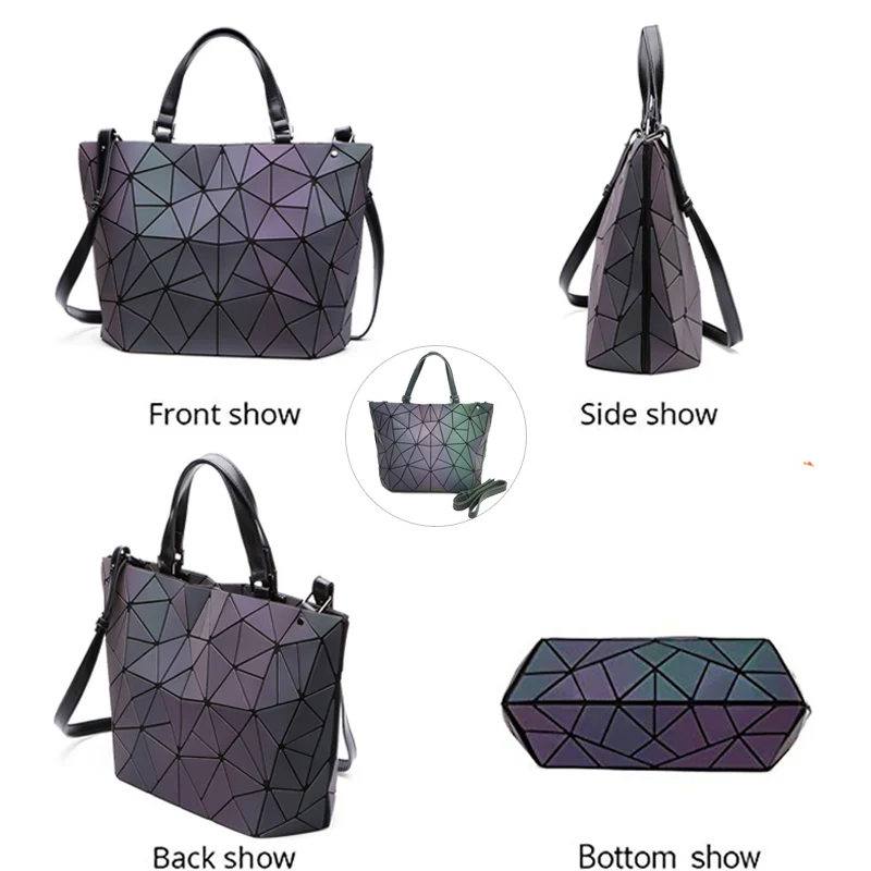 Женские сумки на плечо модные светящиеся голограммные геометрические женские