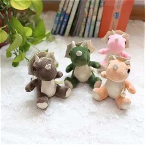 

Cartoon Triceratops Keychain Cute Plush Dinosaur Doll Car Key Ring Rag Doll School Bag Pendant Bag Jewelry Craft Souvenir