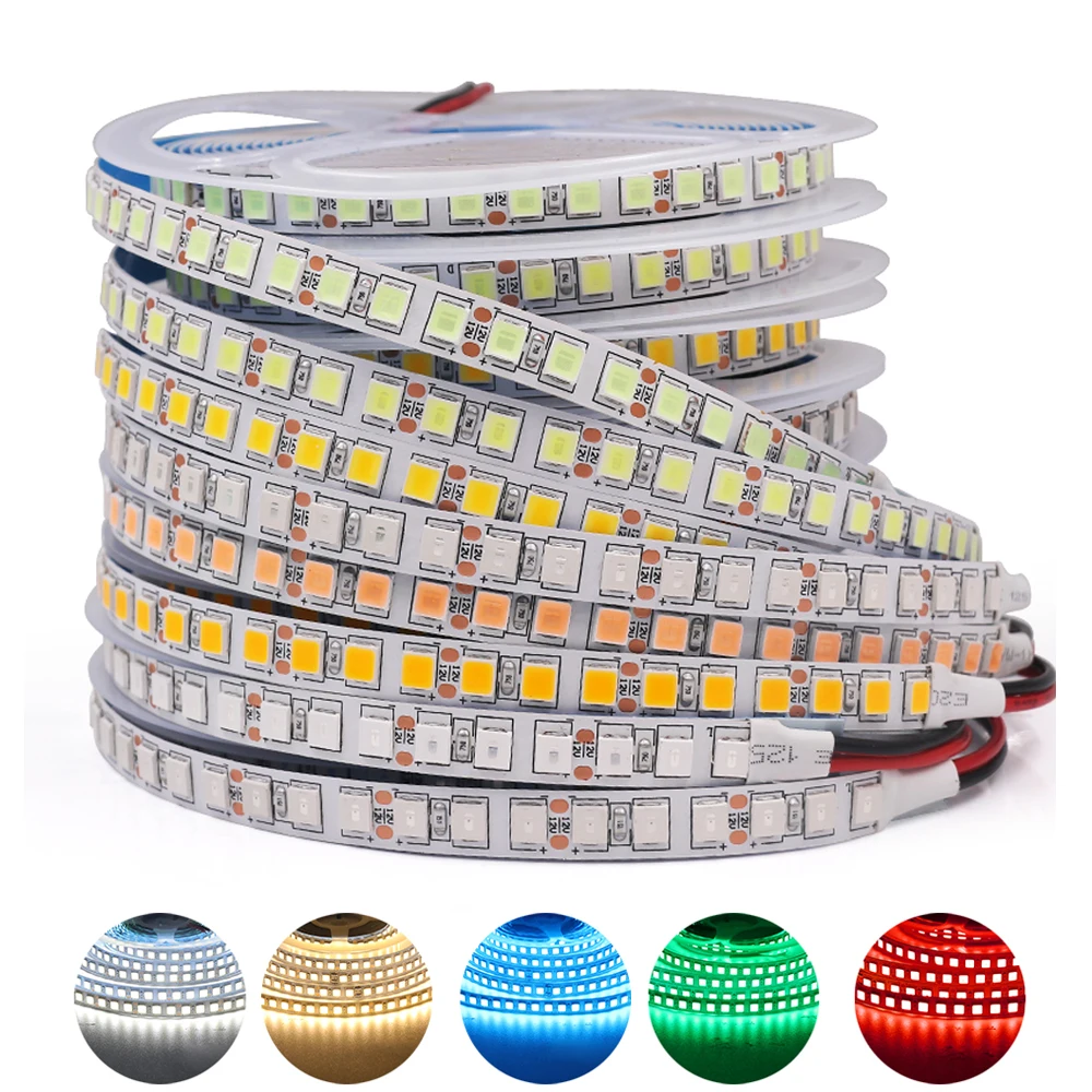 DC 12V 5050 RGB Светодиодные ленты 120 60 светодиодов/m 2835 светильник полосы 5054