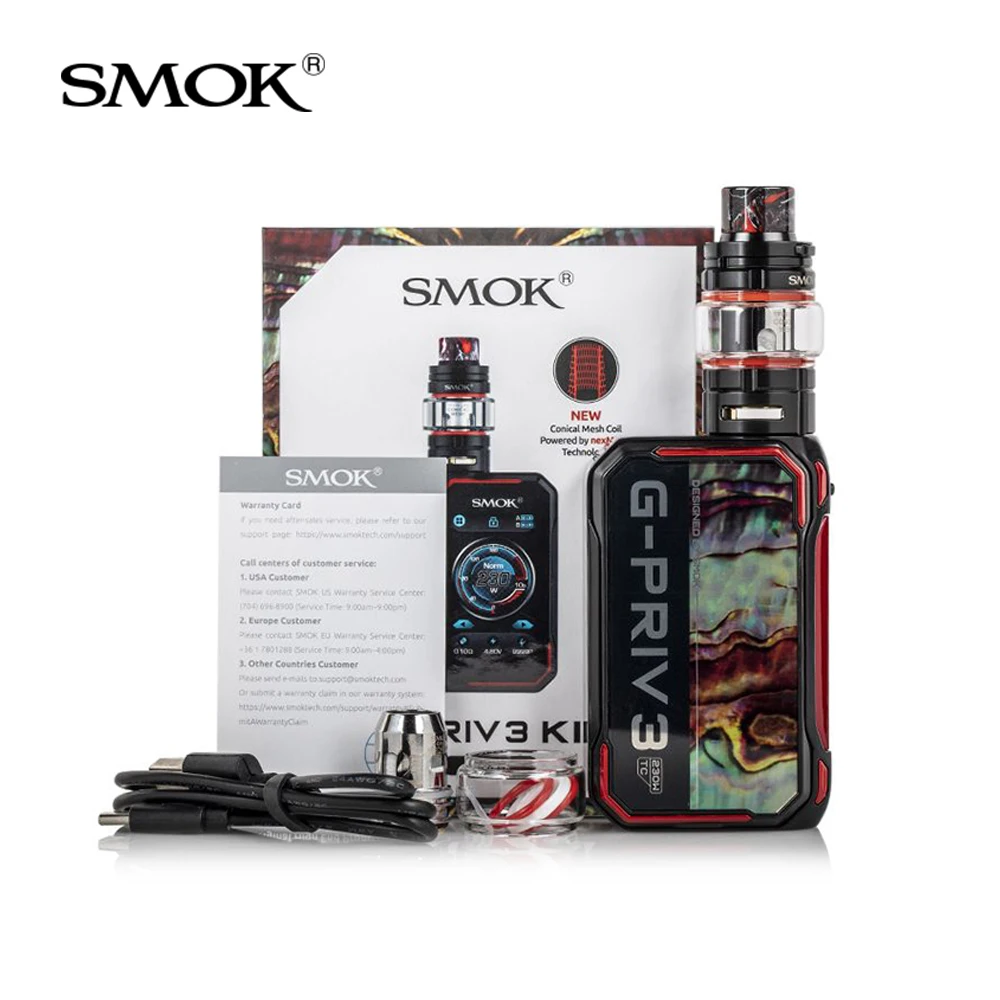 

Original SMOK G-Priv 3 Kit 230W TFV16 Lite Tank 5ml Dual Mesh Conical Mesh Coil g priv 3 vape mod kit Vaporizer E-Cig VS Mag P3