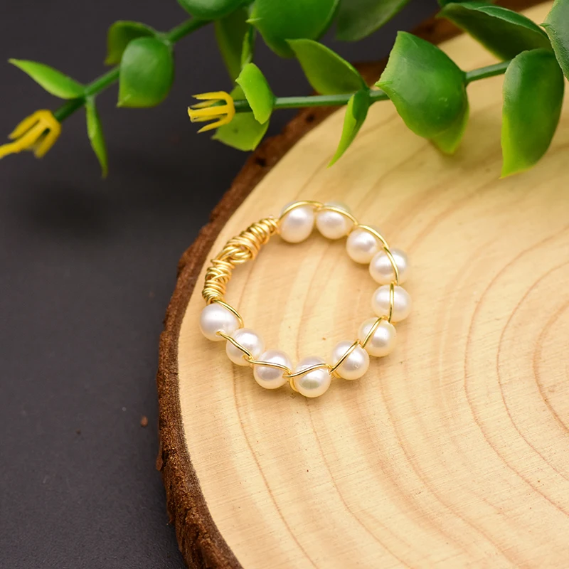 GLSEEVO кольцо ручной работы из натурального пресноводного жемчуга для женщин и