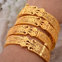 4pcslot 24k dubai new jewelry gold filled bridal fine bangles for women girl wedding gifts jewellery bracelet