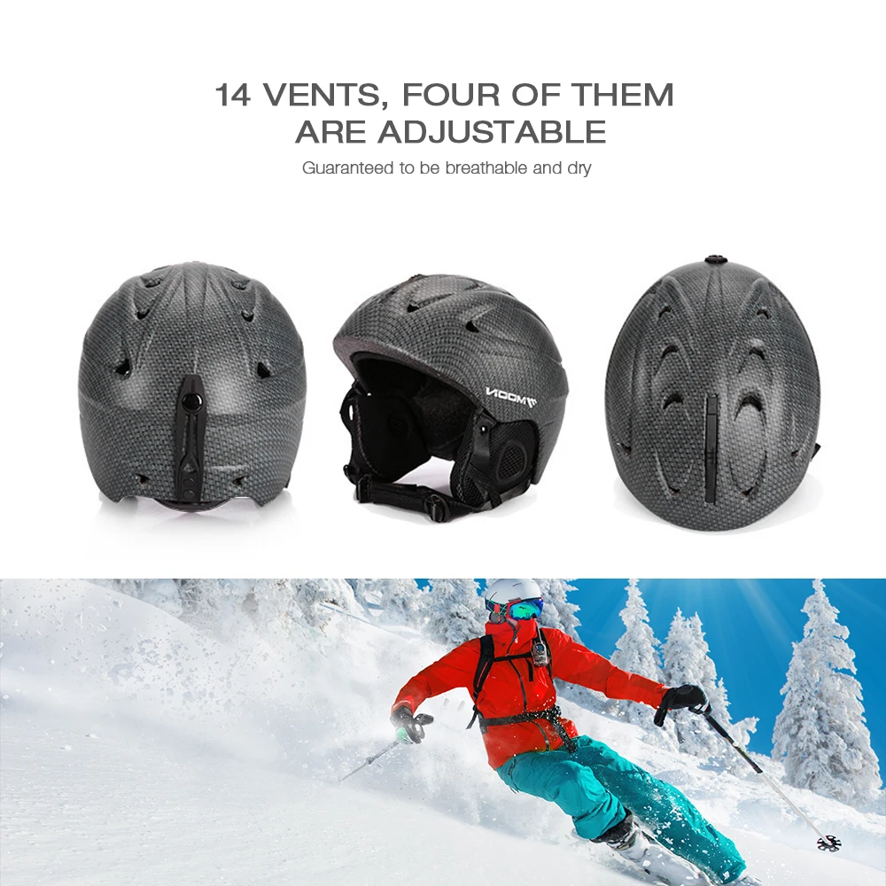 Moon sports шлемы лыжный шлем одноплатный двойной сноуборд Защитное снаряжение оборудование дышащий Спорт на открытом воздухе безопасный шлем