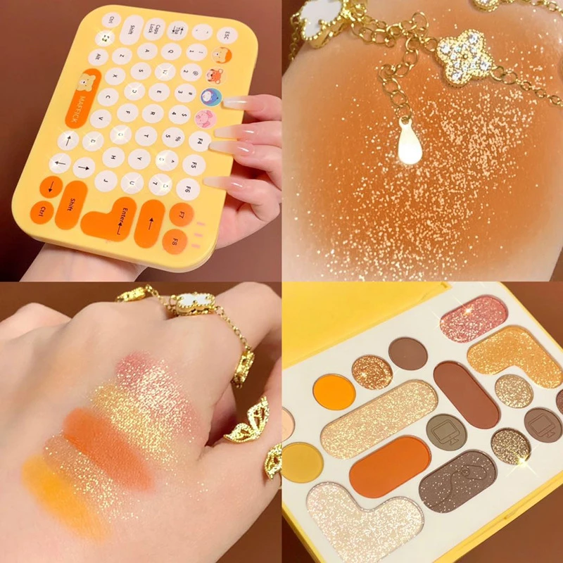 Палитра блестящих матовых теней для век 17 цветов блестящая палитра макияжа