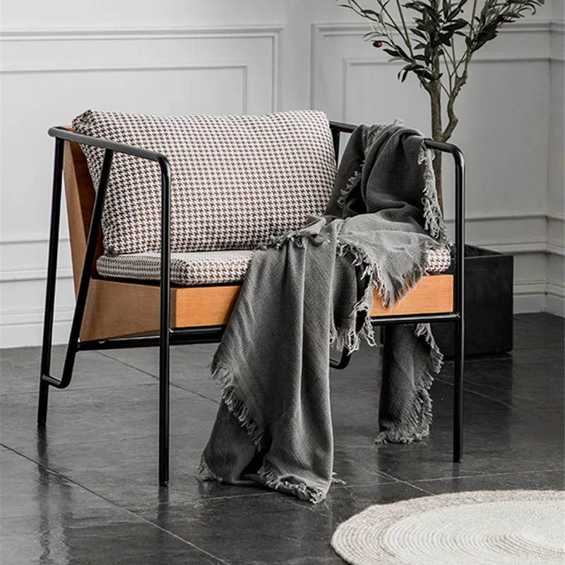 Одноместные диваны Houndstooth дизайнерское кресло для балкона домашнее железное