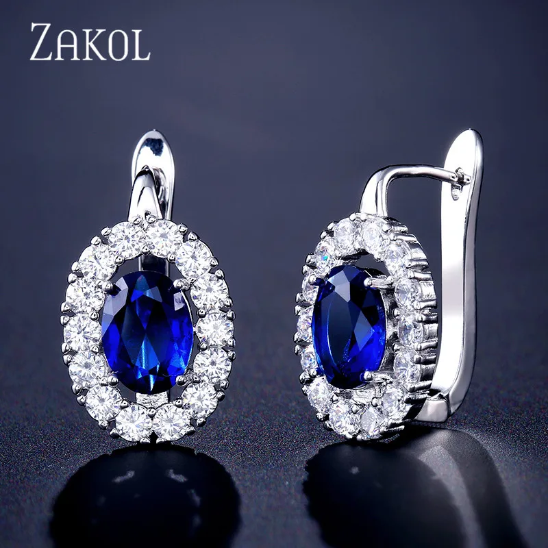 ZAKOL НОВЫЕ ПОСТУПЛЕНИЯ Модные овальные кубические циркониевые хрустальные серьги