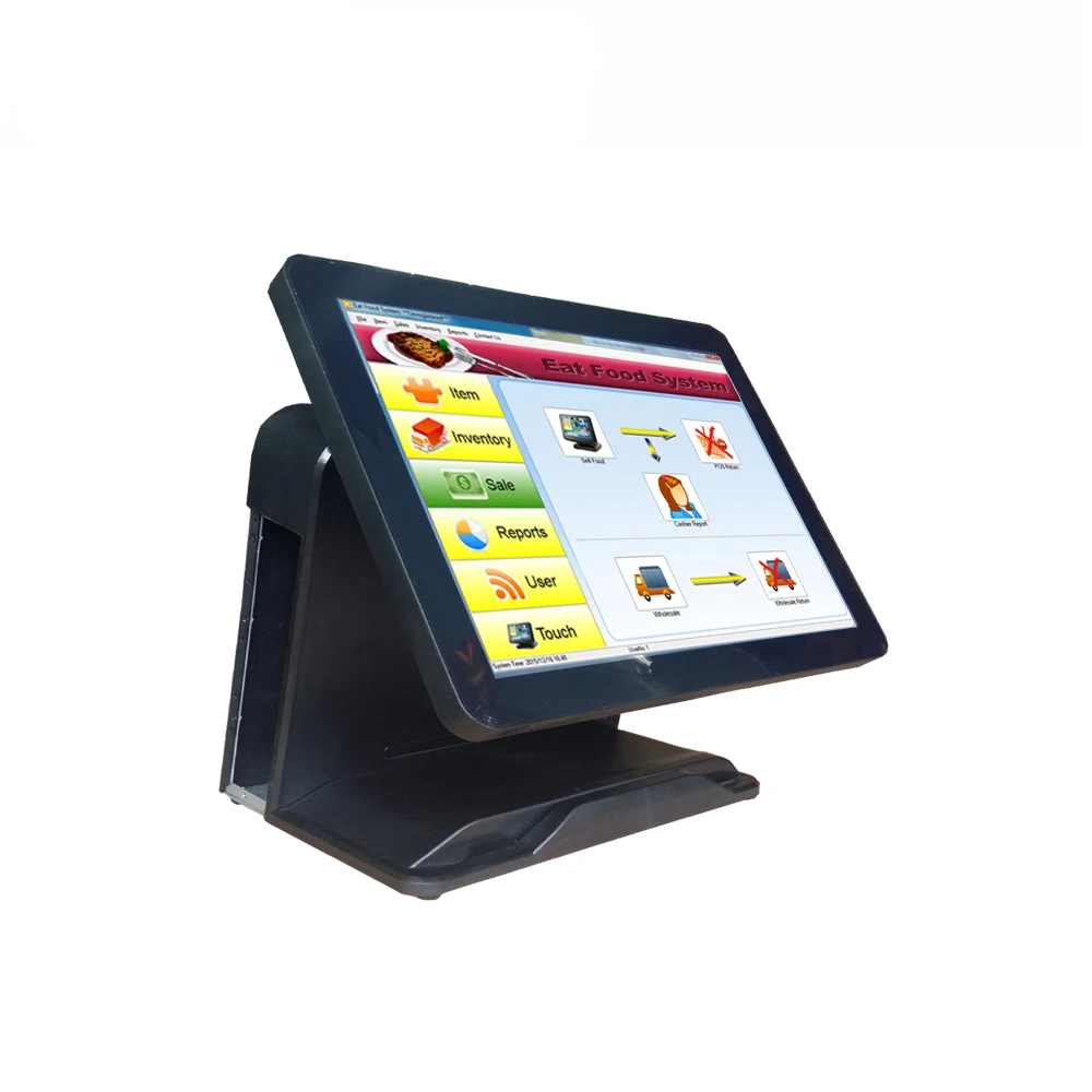 

POS terminal 15inch capacitive Touch Screen Pos all in one for coffee shop/retail black